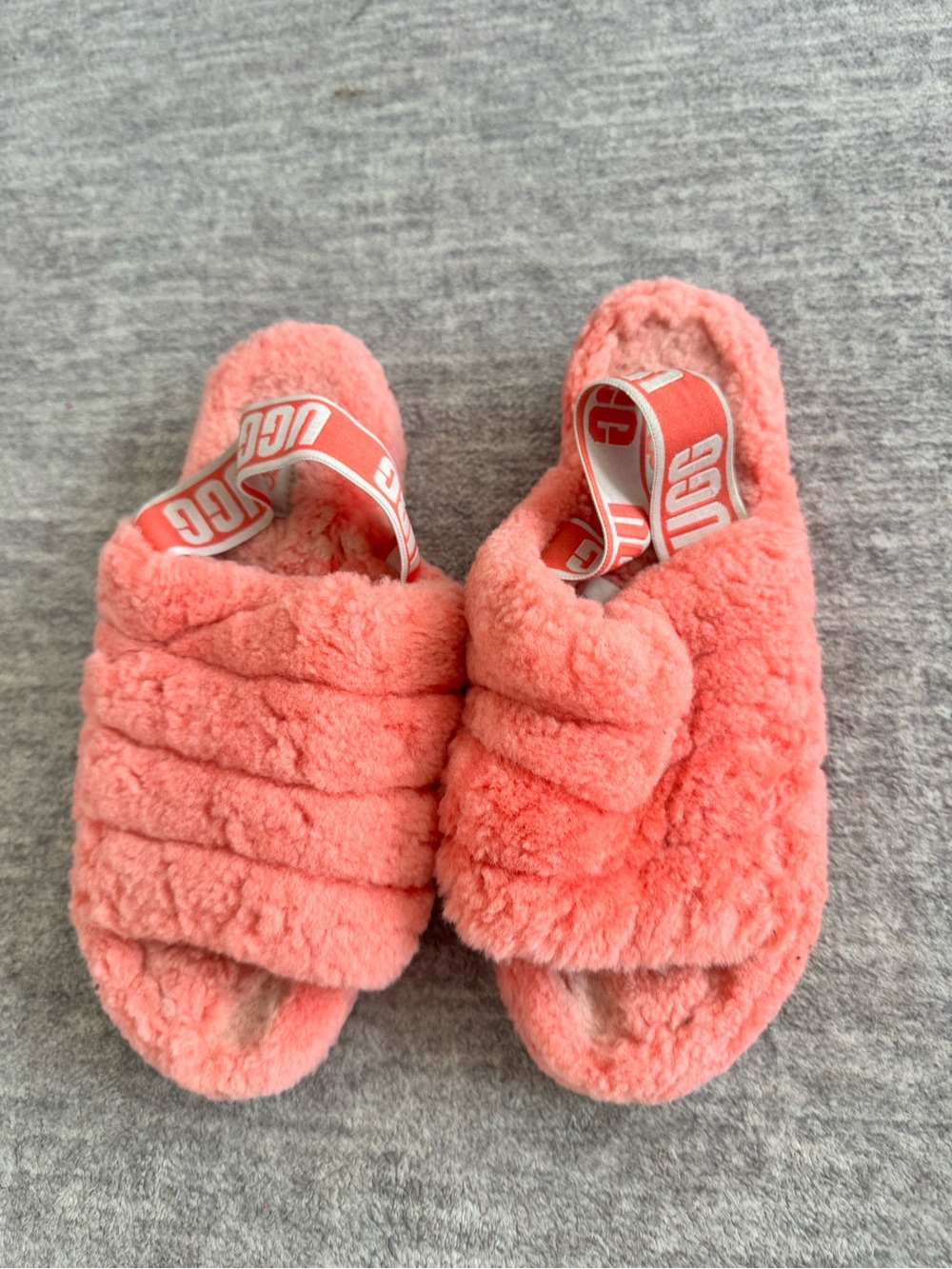 UGG Coral Pink Fluff Yeah Slide Sandals